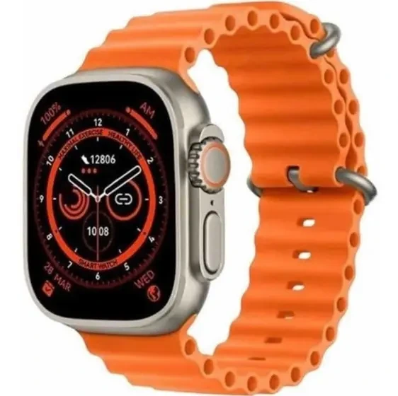 Smartwatch Smart Watch Glifo 8 ultra Laranja e Branco